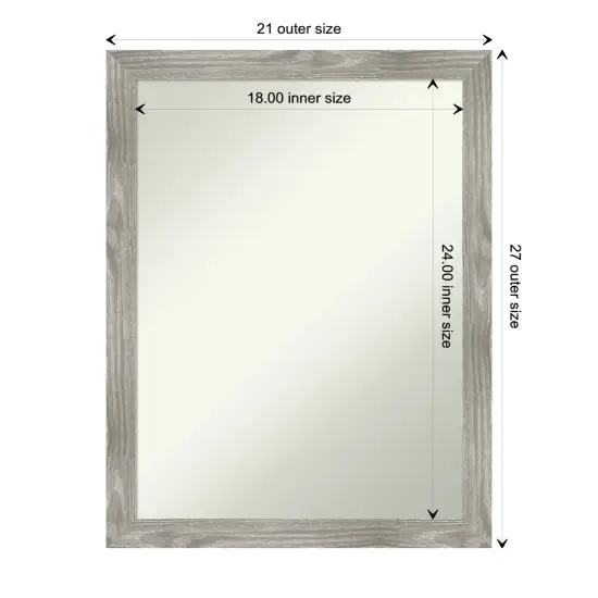 Amanti Art Non-Beveled Wall Mirror, Dove Greywash Square Frame {1}