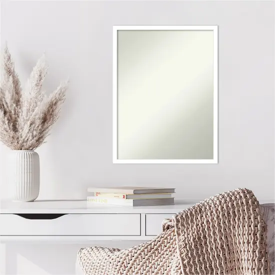 Amanti Art Non-Beveled Wood Wall Mirror, Svelte Clay Grey Frame Svelte White Frame {6}
