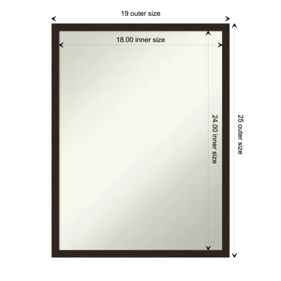 Amanti Art Non-Beveled Wood Wall Mirror, Carlisle Blonde Narrow Frame Carlisle Espresso Narrow {1}