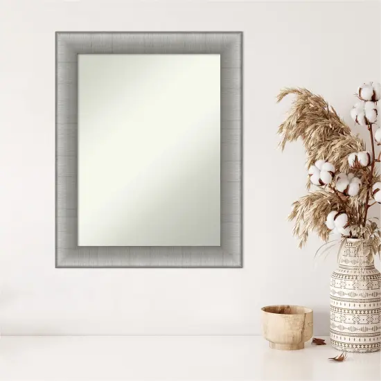 Amanti Art Non-Beveled Wall Mirror, Elegant Brushed Bronze Frame Elegant Brushed Pewter {5}