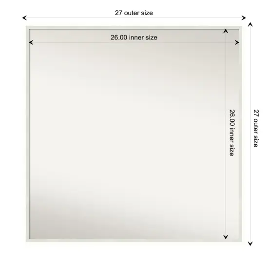 Amanti Art Non-Beveled Wood Wall Mirror, Lucie Black Frame Lucie White Frame {1}