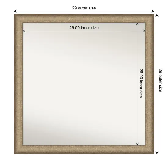 Amanti Art Non-Beveled Wall Mirror, Elegant Brushed Bronze Narrow Frame {1}