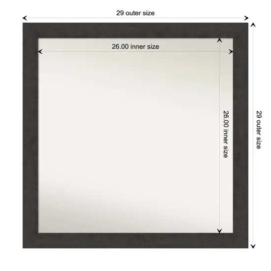 Amanti Art Non-Beveled Wall Mirror, Rustic Plank Espresso Narrow Frame {1}
