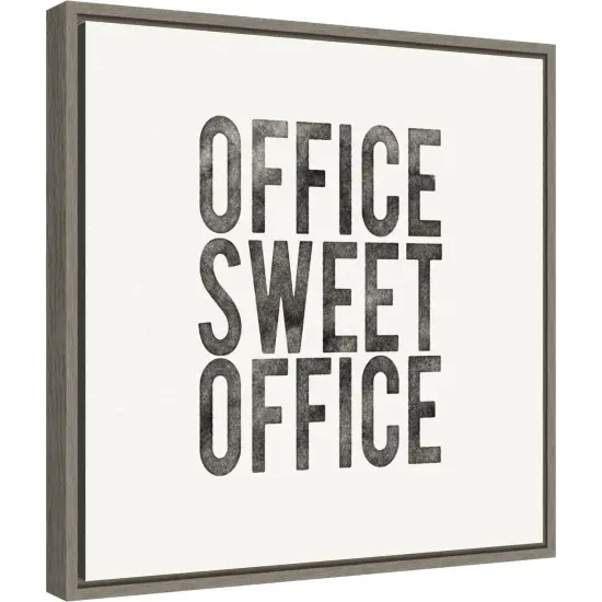 Work from Home I by Wild Apple Portfolio Canvas Art Framed Grey {2}