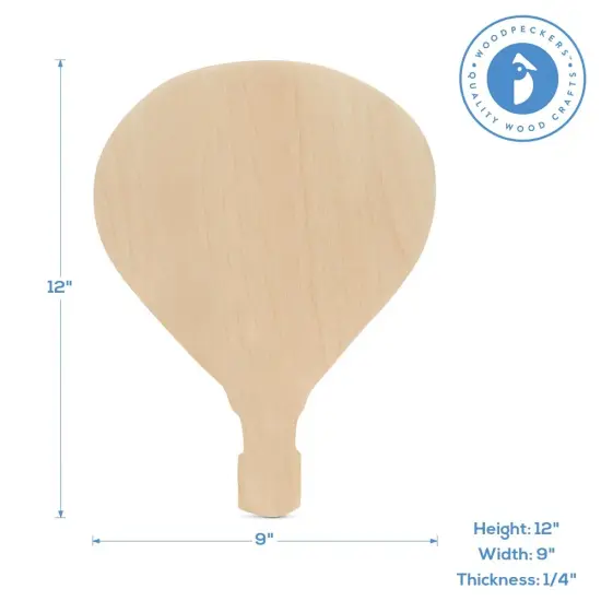 Unfinished Wooden Hot Air Balloon Cutout, 12", Summer Crafts | Woodpeckers {9}