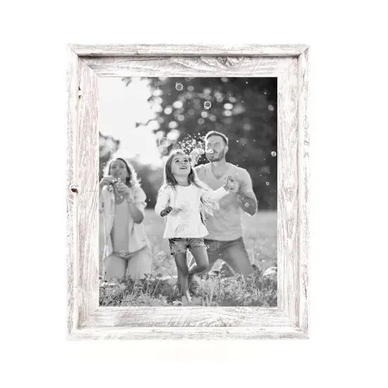 Rustic Farmhouse Signature Series 9 in. x 12 in. Reclaimed Wood Picture Frame White {3}