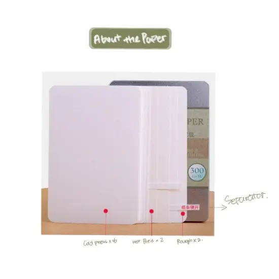 BAOHONG Postcards, 6&rdquo;x4&rdquo; Academy Watercolor Paper 100% Cotton, 140lb/300gsm, Textured Cold Press/Hot Press/Rough, 20 sheets {4}