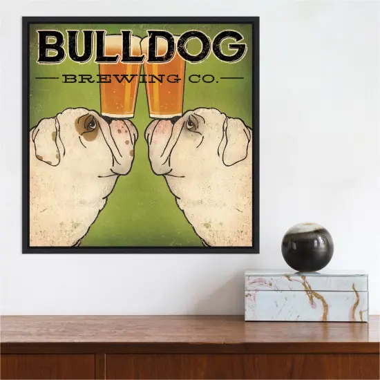 Bulldog Brewing by Ryan Fowler Canvas Wall Art Print Framed Grey {6}