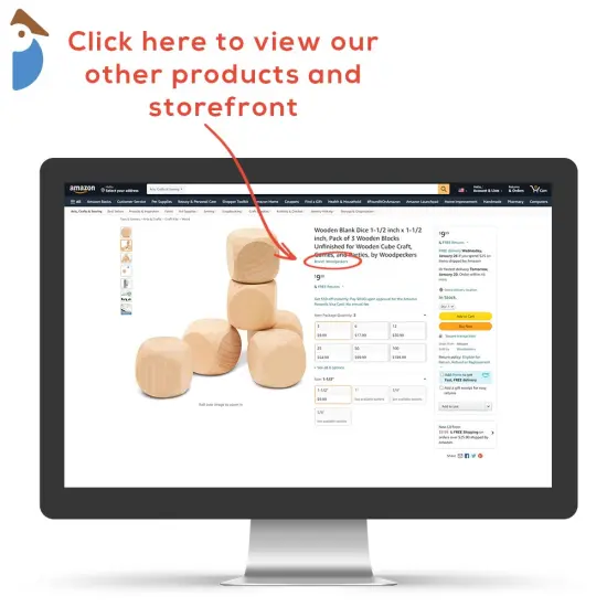 Wooden Blank Dice, Multiple Sizes Available, Unfinished for Games, Party, & Decor | Woodpeckers {5}