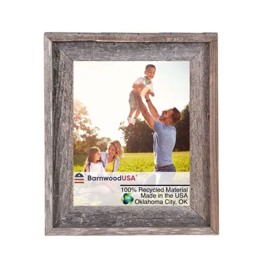 Rustic Farmhouse Signature Series 20 in. x 28 in. Reclaimed Wood Picture Frame Blue {7}
