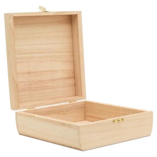 Wooden Box with Hinged Lid 7x7 Inches, for Gifts, Crafts, Jewelry | Woodpeckers {8}