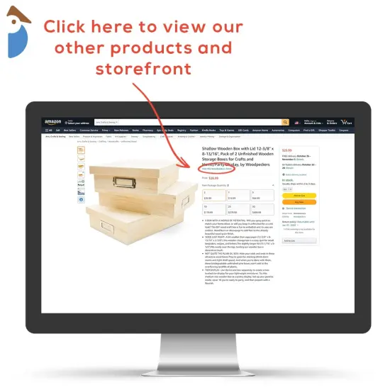 Wooden Box with Lid 12-3/8", Unfinished for Storage & Crafts | Woodpeckers {6}