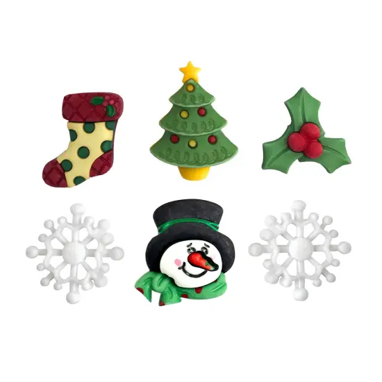 Buttons Galore and More 3D Novelty Buttons &ndash; Holiday Fun Group Christmas Bundle - 36 Pcs {2}
