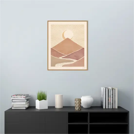 Mid Century Landscape II by Janelle Penner 23-in. W x 28-in. H. Canvas Wall Art Print Framed in Natural {5}