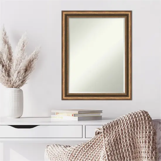 Petite Bevel Wood Wall Mirror, Manhattan Bronze Narrow Frame {6}