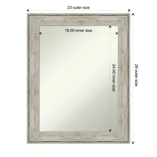 Amanti Art Non-Beveled Wall Mirror, Crackled Metallic Frame {1}