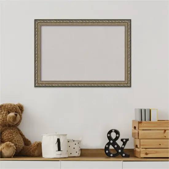 Cork Board, Parisian Silver Wood Frame - Bulletin Board, Organization Board, Pin Board Grey Cork {5}