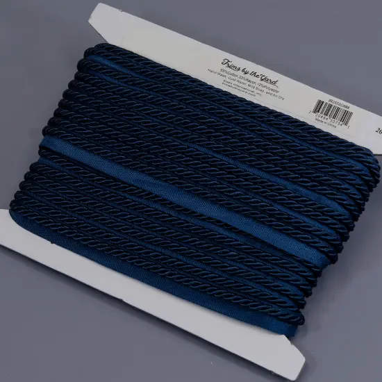 5 yards of Ebony 1/8" Twisted Lip Cord Trim Navy Blue {3}