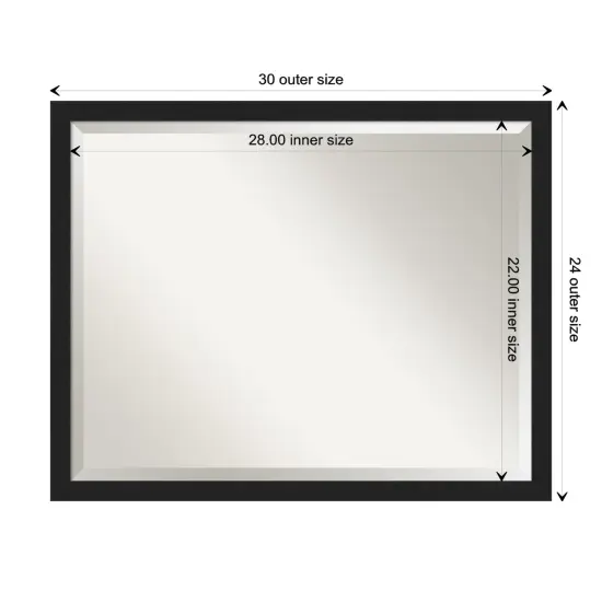 Beveled Bathroom Wall Mirror, Grace Narrow Frame {1}