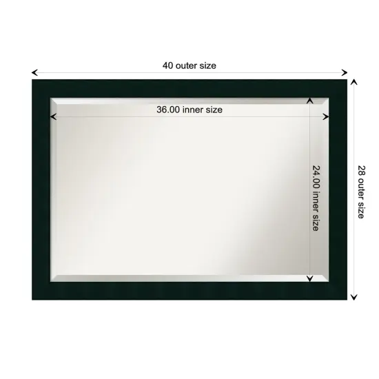 Beveled Wood Bathroom Wall Mirror, Tribeca Black Frame {1}