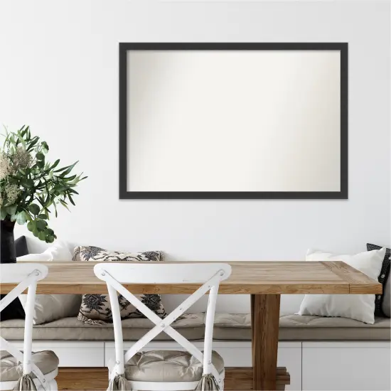 Amanti Art Non-Beveled Wood Wall Mirror, Mezzanotte Black Frame {7}