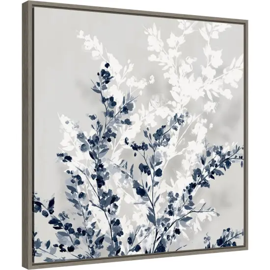 Blue Spring II by Isabelle Z 22-in. W x 22-in. H. Canvas Wall Art Print Framed in Grey {2}
