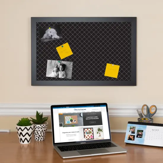 PinPix Custom Bulletin Board Black Diamond Poster Board Has a Fabric Style Canvas Finish, Framed in Satin Black, by ArtToFrames (PinPix-120) {2}