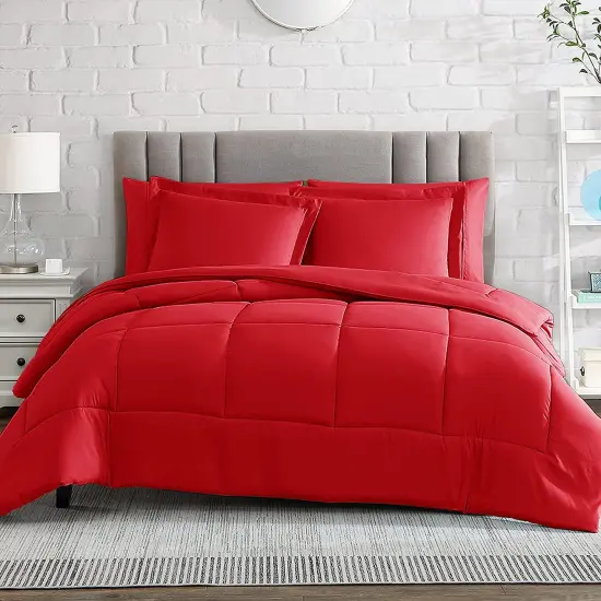 American Home Collection Down Alternative Comforter Set Extra Warm and Soft Red {1}