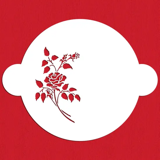 Rose Spray Cake Stencil | C156 by Designer Stencils | Cake Decorating Tools | Baking Stencils for Royal Icing, Airbrush, Dusting Powder | Reusable Plastic Food Grade Stencil for Cakes | Easy to Use & Clean Cake Stencil {1}