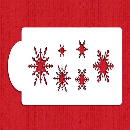 Snowflake Cake Stencil | C048 by Designer Stencils | Cake Decorating Tools | Baking Stencils for Royal Icing, Airbrush, Dusting Powder | Reusable Plastic Food Grade Stencil for Cakes | Easy to Use & Clean Cake Stencil {1}