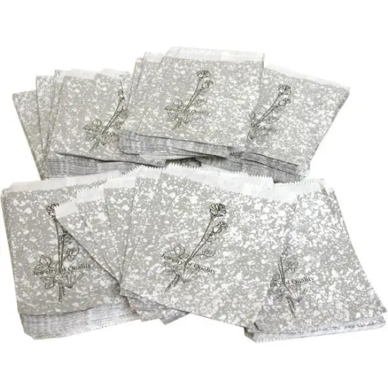 500 Silver Paper Gift Bags Shopping Tote Sales Bag 5 x 7" {1}