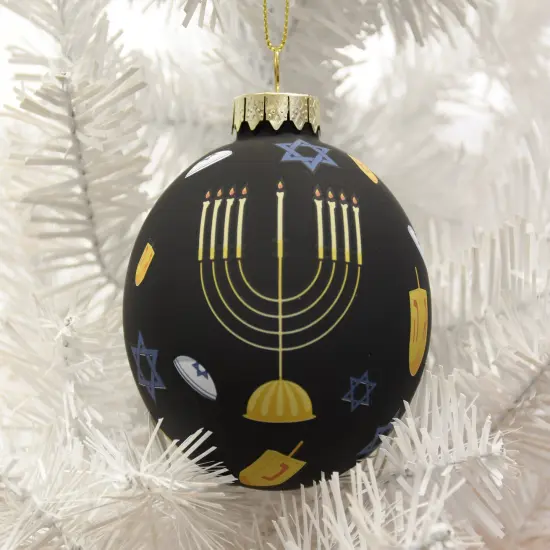 Hanukkah Jewish Glass Ornament Decoration {4}