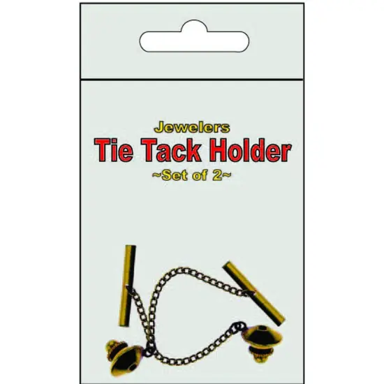 Gold & Silver Tone Tie Tack Holders Kit 4 Pcs {2}