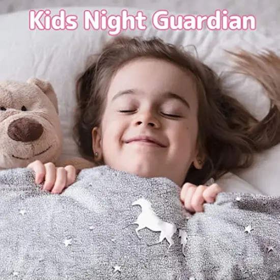 VUDECO Glow in The Dark Blanket for Kids 50 x 60 inches Grey {6}