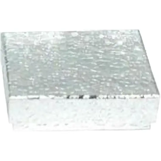 100 Silver Foil Cotton Filled Jewelry Gift Boxes 2 1/8" {2}
