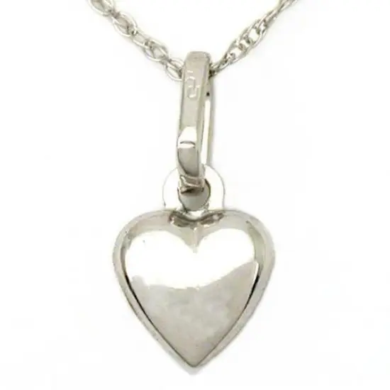 14K White Gold I Love You Charm 18" Chain Jewelry {2}