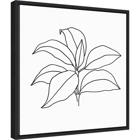 Foliage Contour III by Annie Warren 16-in. W x 16-in. H. Canvas Wall Art Print Framed in Black {2}