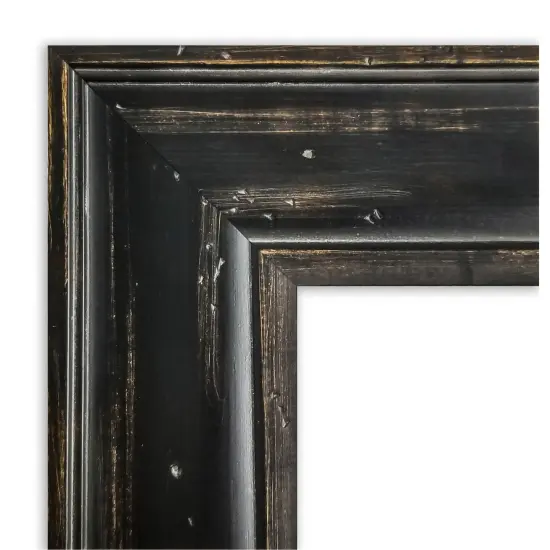 Amanti Art Non-Beveled Wood Wall Mirror, Rustic Pine Frame Rustic Pine Black Frame {3}
