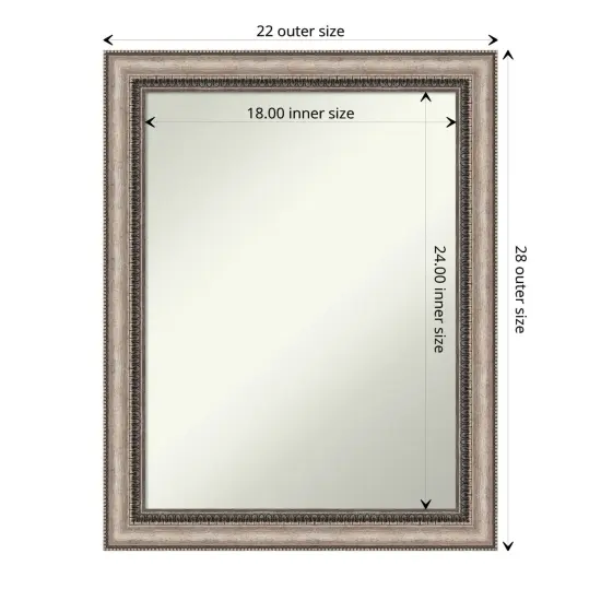 Amanti Art Non-Beveled Wall Mirror, Lyla Ornate Silver Frame {1}