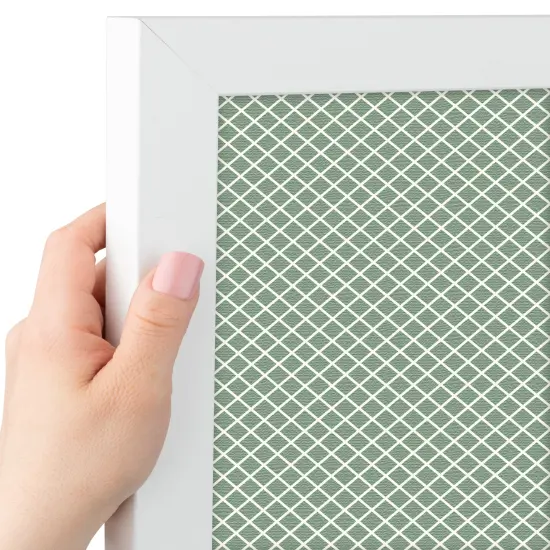 PinPix Custom Bulletin Board Nile Green Diamond Poster Board Has a Fabric Style Canvas Finish, Framed in Satin White Frame, by ArtToFrames (PinPix-380) {3}