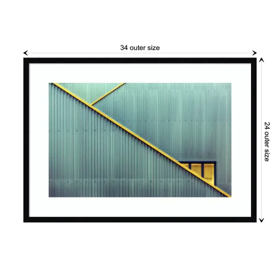 Stairs and Yellow Door by Jan Niezen Wood Framed Wall Art Print {1}