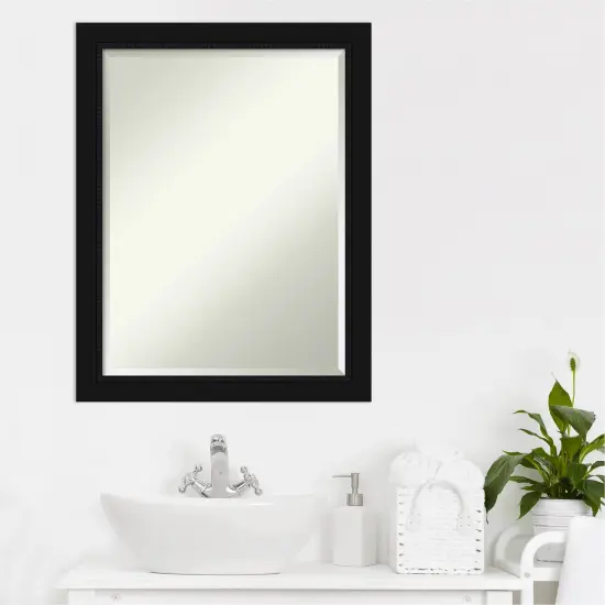Beveled Bathroom Wall Mirror, Avon Black Frame {6}
