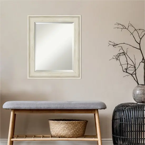 Beveled Bathroom Wall Mirror, Regal Birch Cream Frame {4}