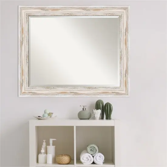 Beveled Wood Bathroom Wall Mirror, Alexandria Frame {4}