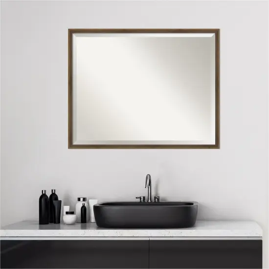 Beveled Wood Bathroom Wall Mirror, Lucie Frame {5}