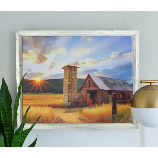 Rustic Farmhouse Canvas Series 12 in x 16 in Floating Wood Frame White {1}