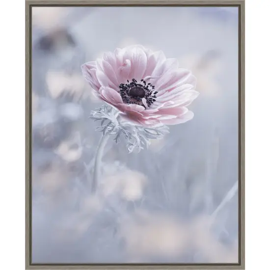 La reine de neiges (Flower) by Fabien Bravin 16-in. W x 20-in. H. Canvas Wall Art Print Framed in Grey {1}