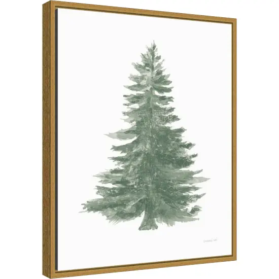 Floursack Holiday Tree by Danhui Nai Canvas Wall Art Print Framed Gold {1}