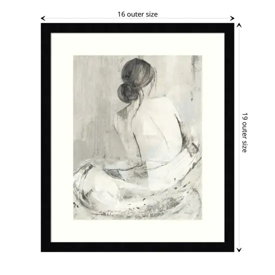 Evening I Neutral (Woman) by Albena Hristova Wood Framed Wall Art Print {1}