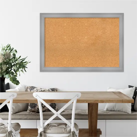 Cork Board, Flair Frame - Bulletin Board, Organization Board, Pin Board Flair Polished Nickel {4}